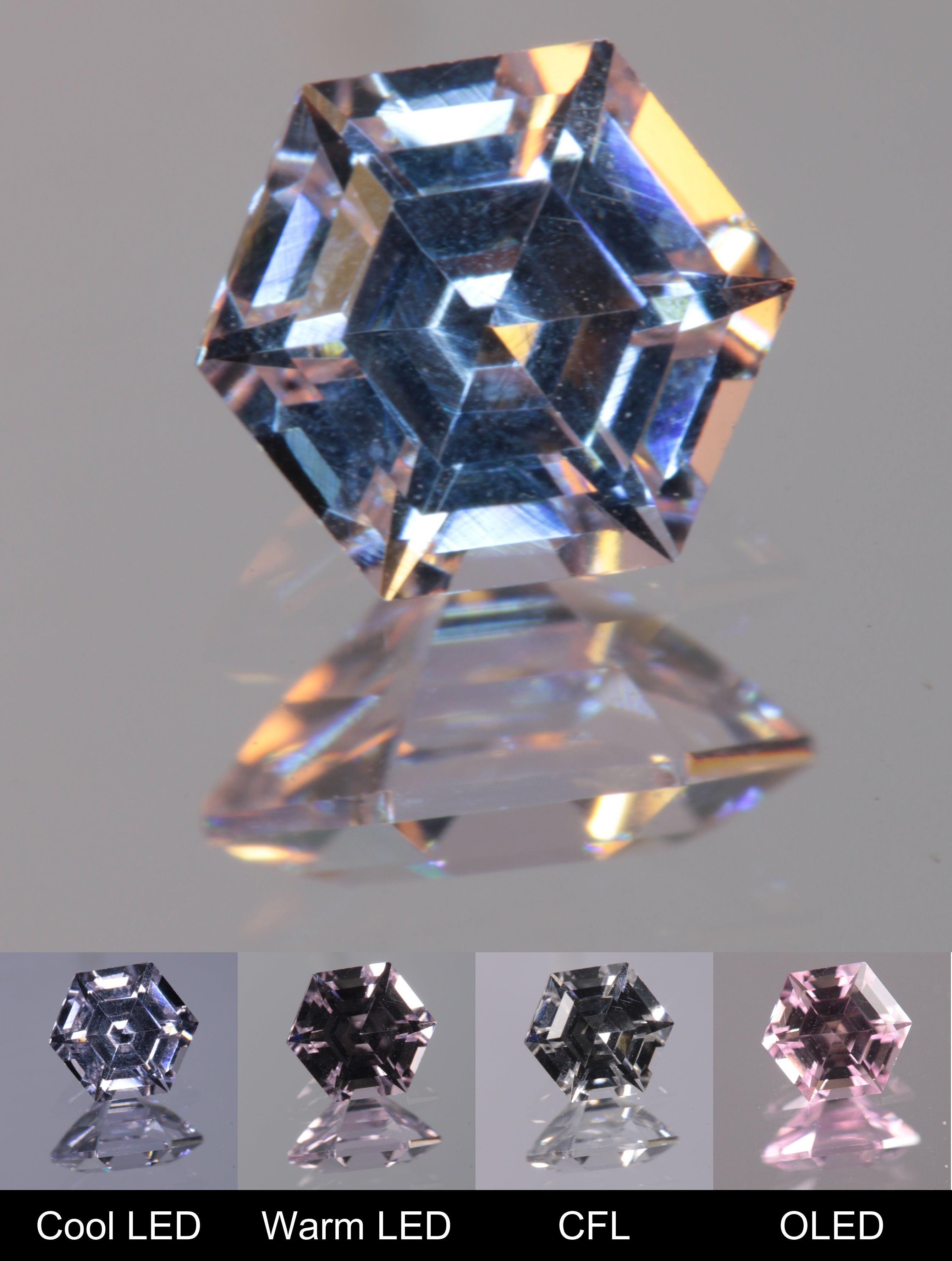 Dusk YAG Purplish Dusk Hexagon Faceted Gemstone