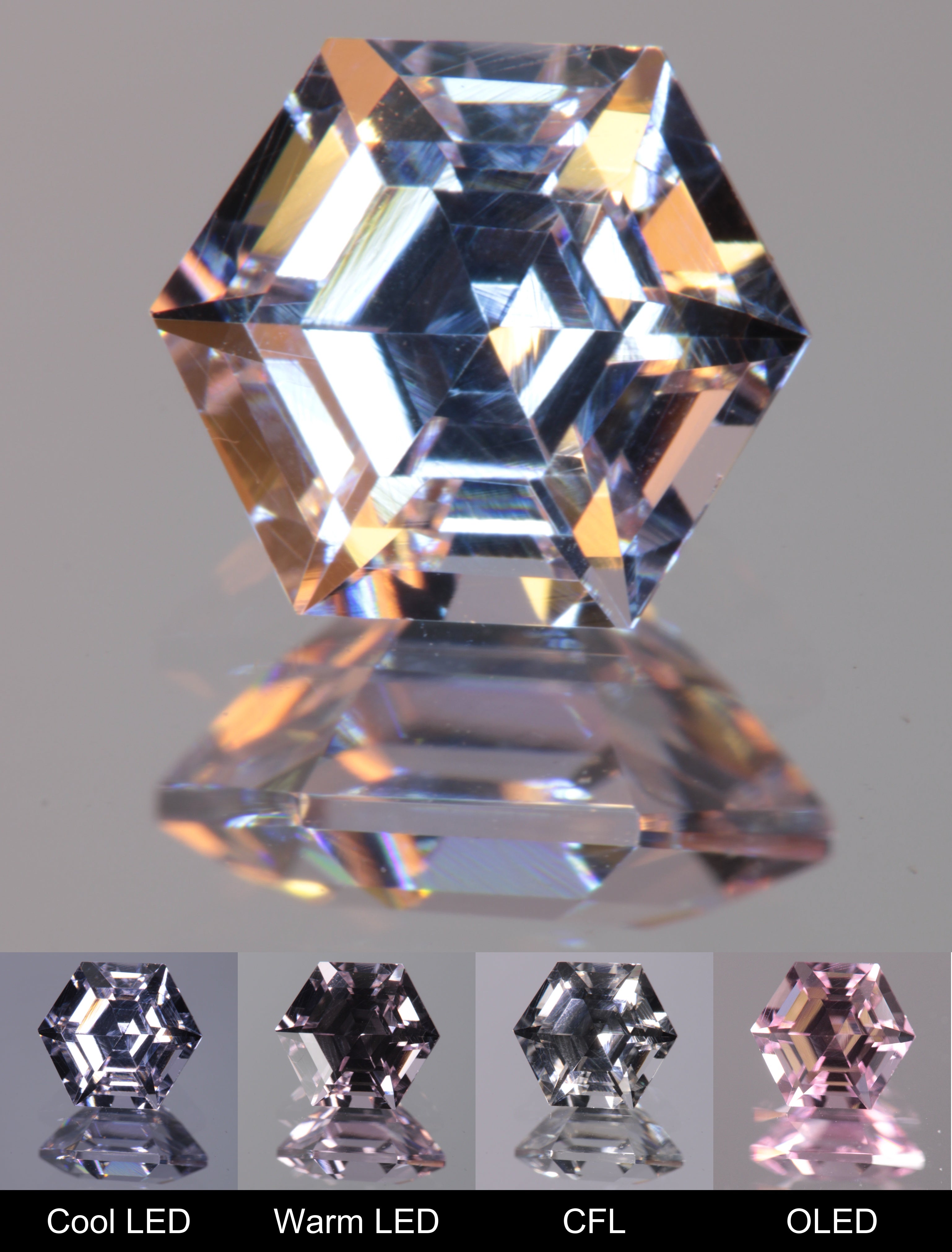 Dusk YAG Purplish Dusk Hexagon Faceted Gemstone