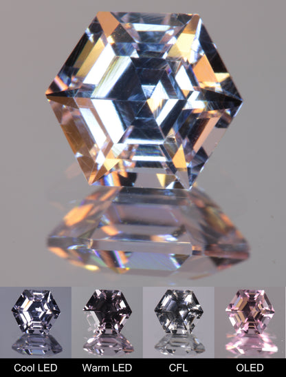 Dusk YAG Purplish Dusk Hexagon Faceted Gemstone