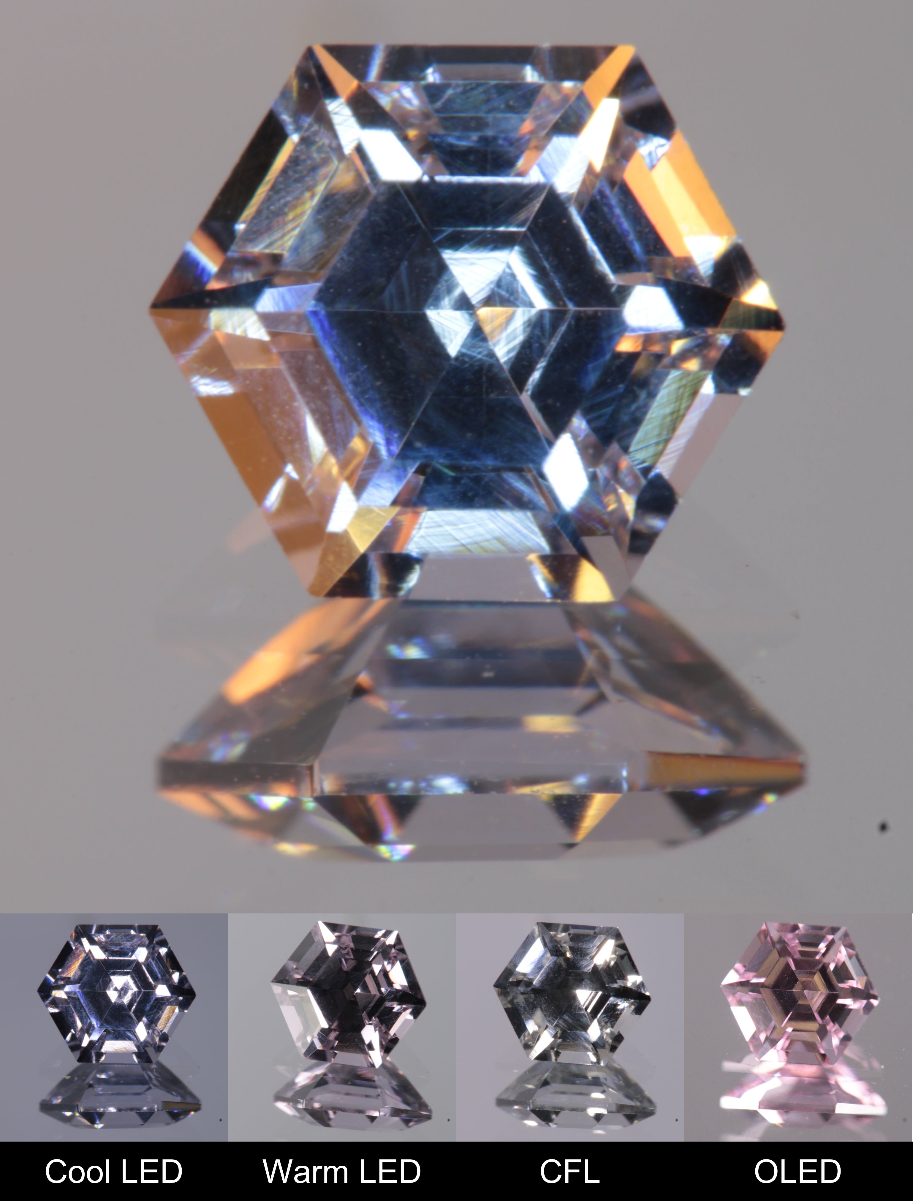 Dusk YAG Purplish Dusk Hexagon Faceted Gemstone