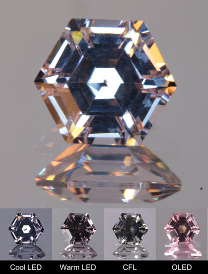 Dusk YAG Purplish Dusk Hexagon Faceted Gemstone