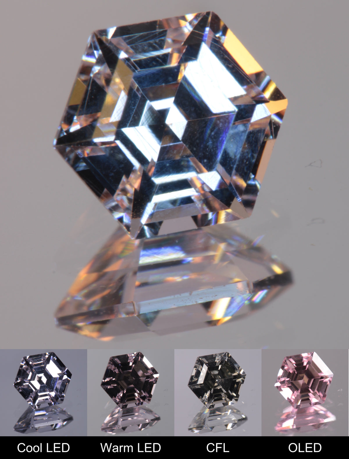 Dusk YAG Purplish Dusk Hexagon Faceted Gemstone