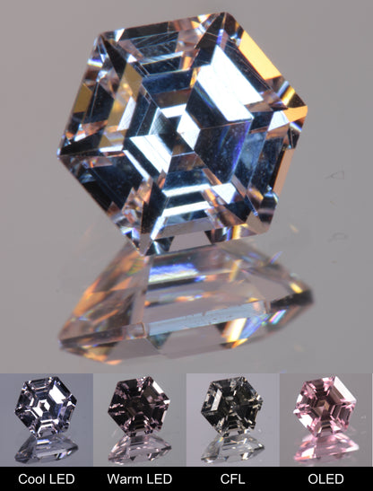 Dusk YAG Purplish Dusk Hexagon Faceted Gemstone