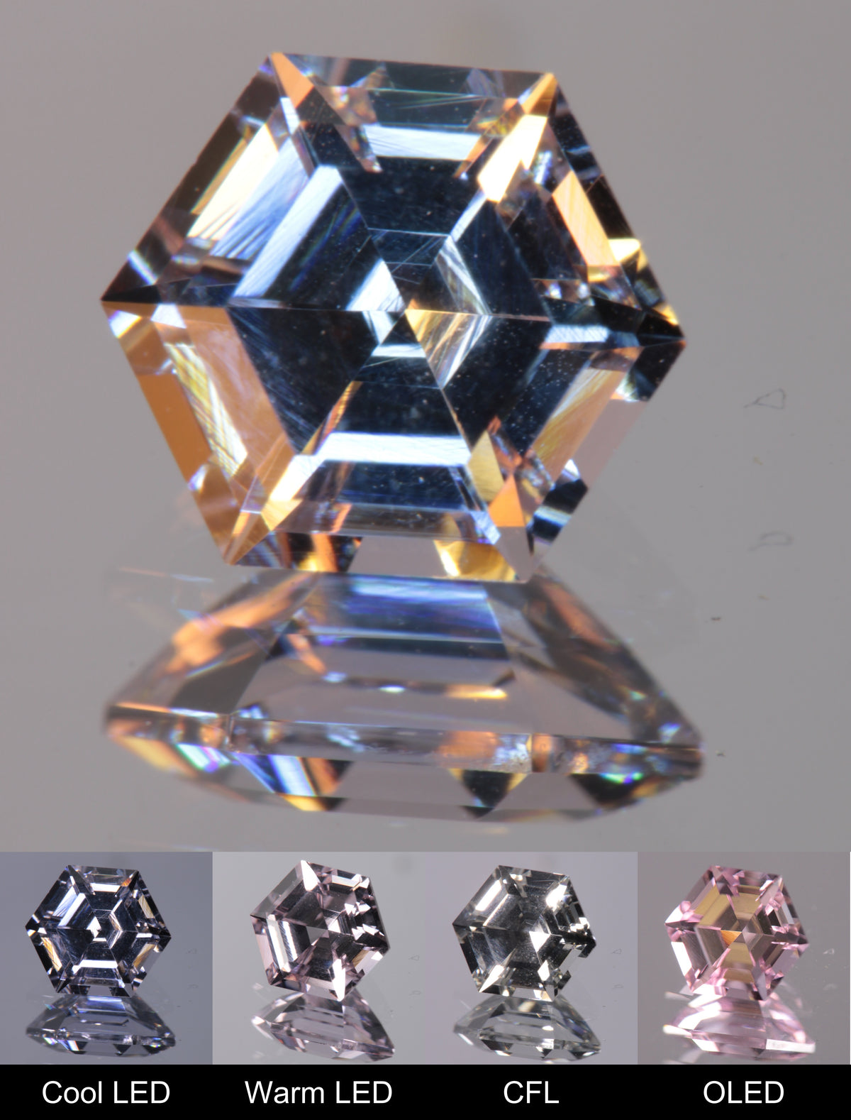 Dusk YAG Purplish Dusk Hexagon Faceted Gemstone