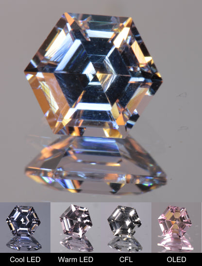 Dusk YAG Purplish Dusk Hexagon Faceted Gemstone