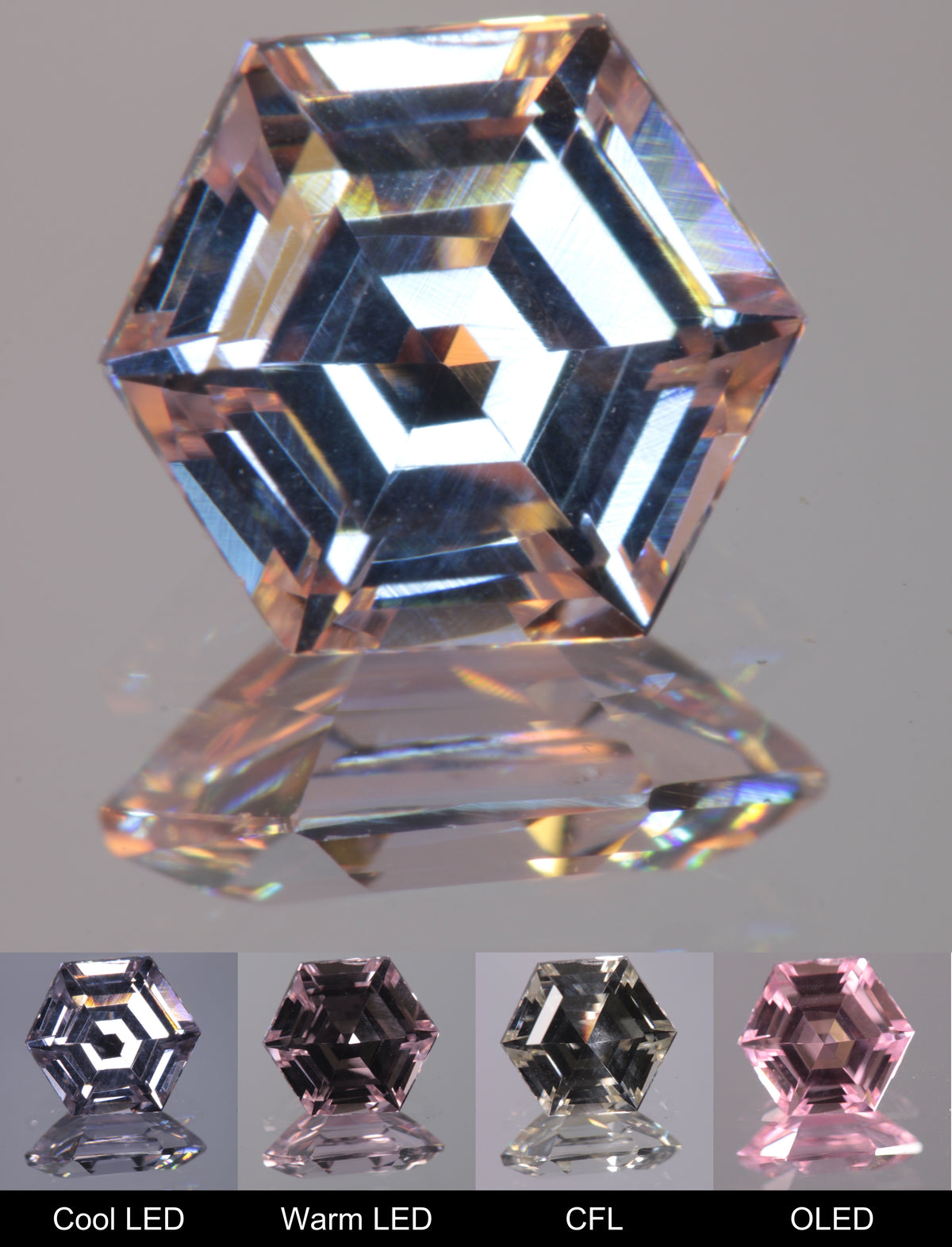 Dusk YAG Purplish Dusk Hexagon Faceted Gemstone