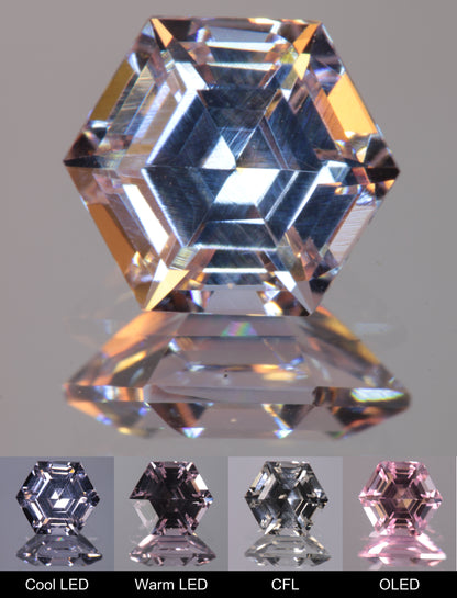 Dusk YAG Purplish Dusk Hexagon Faceted Gemstone