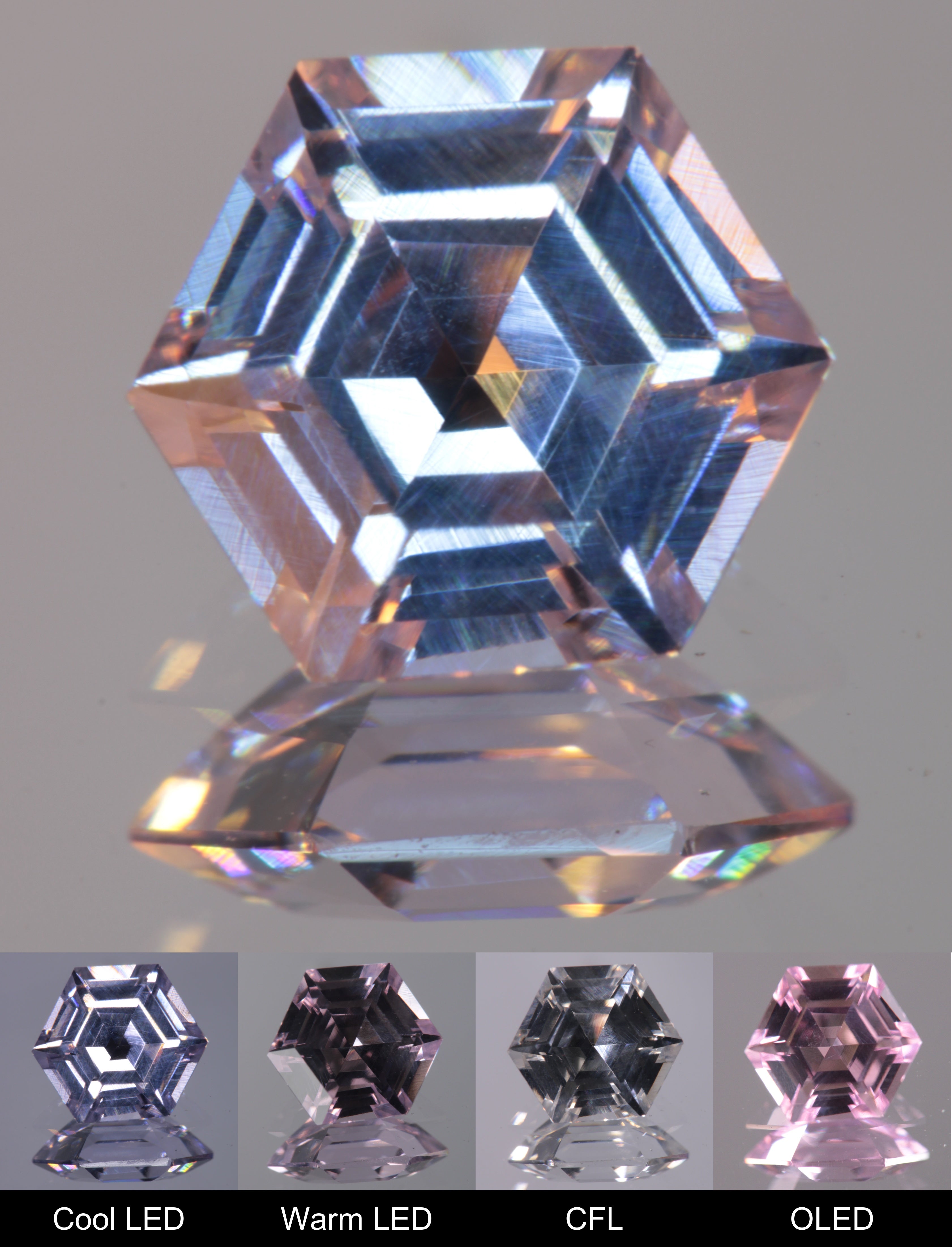 Dusk YAG Purplish Dusk Hexagon Faceted Gemstone