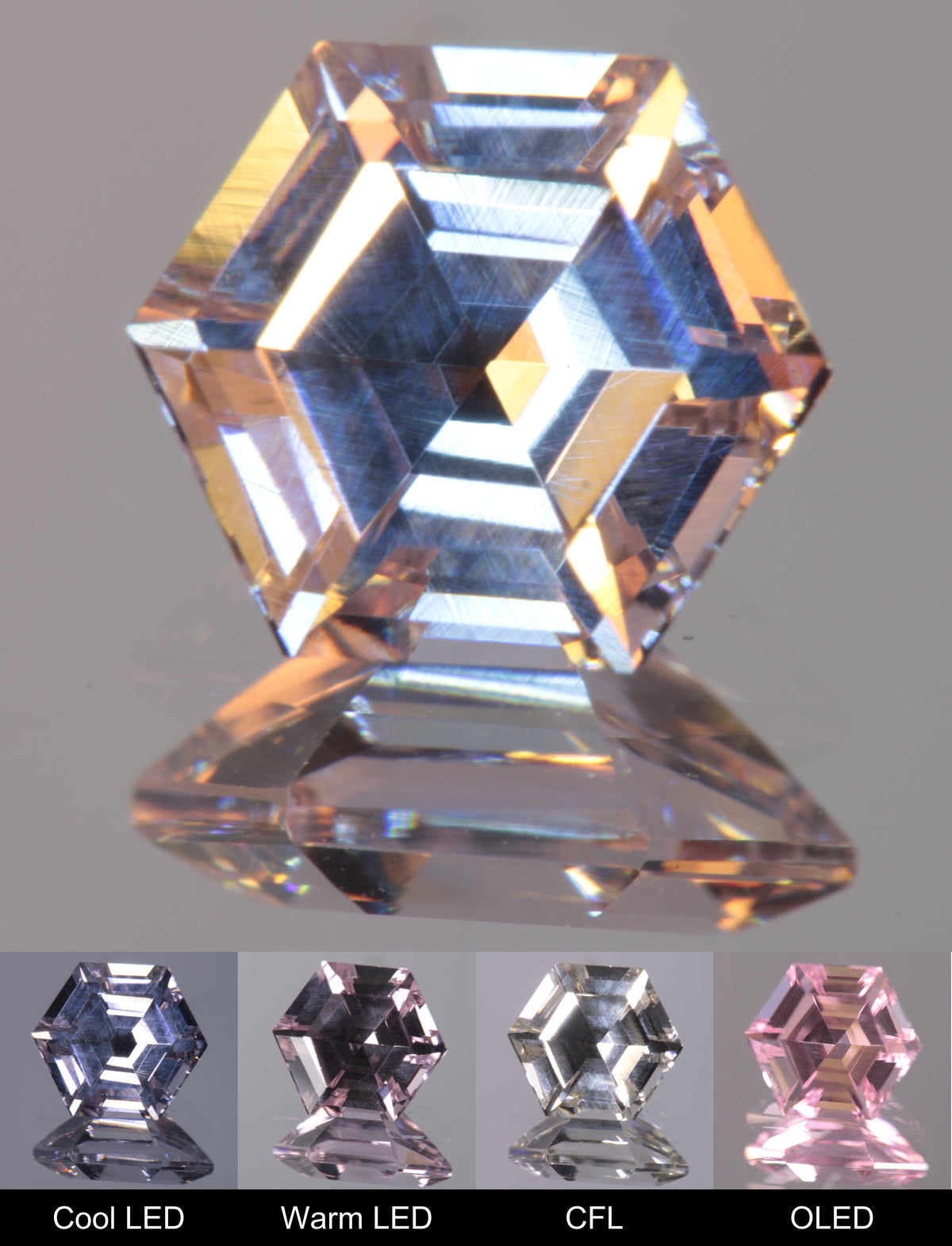 Dusk YAG Purplish Dusk Hexagon Faceted Gemstone