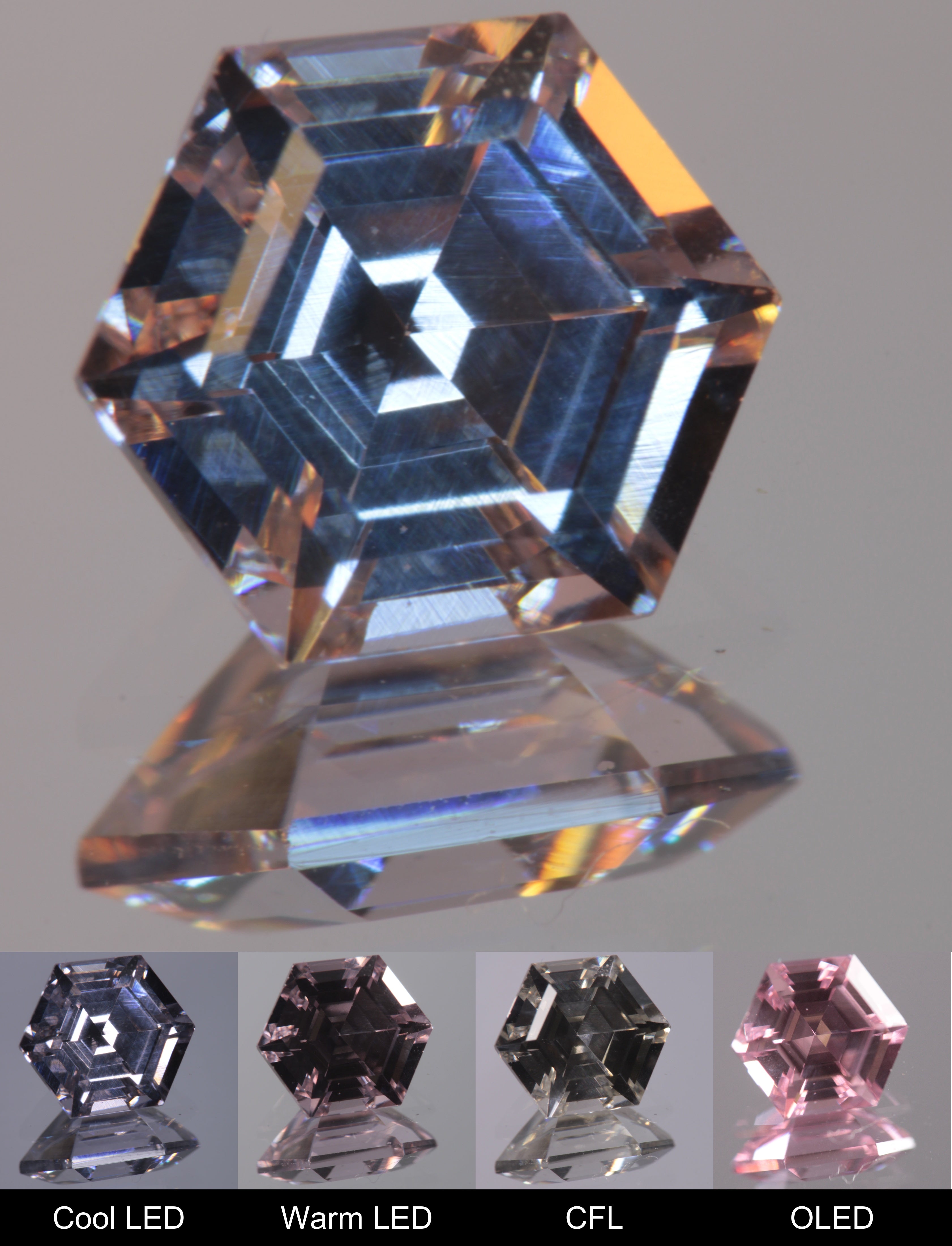 Dusk YAG Purplish Dusk Hexagon Faceted Gemstone
