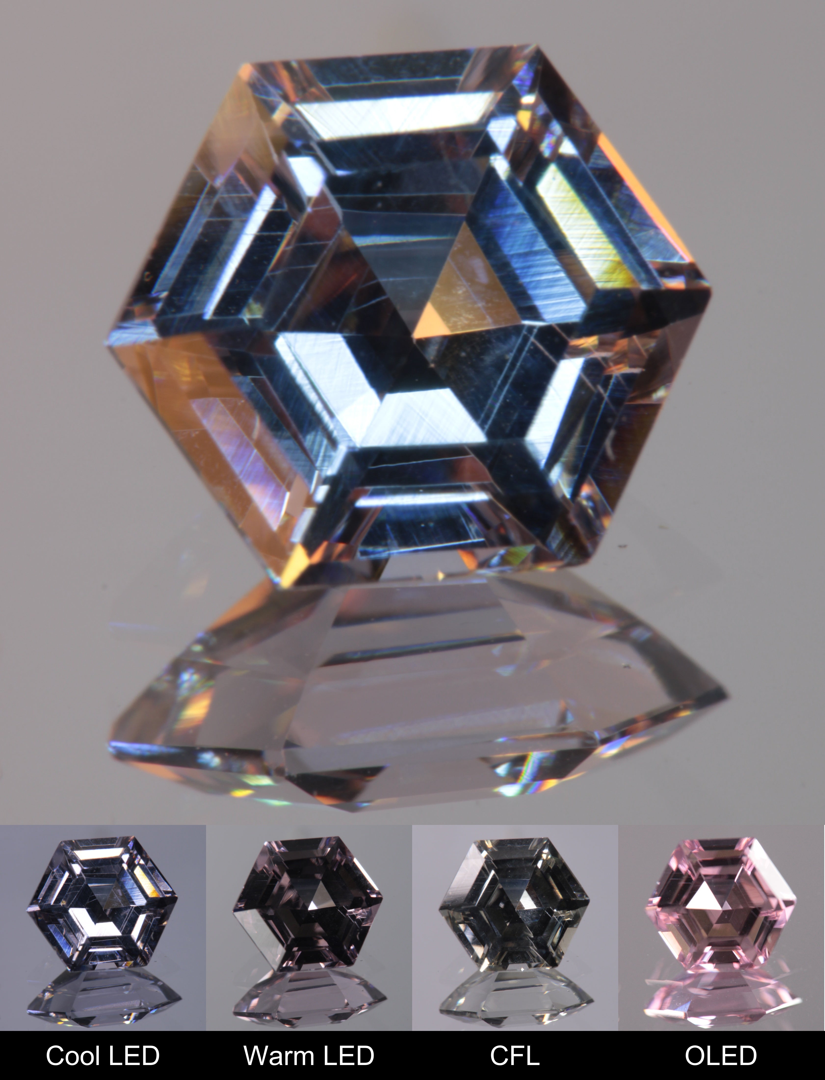 Dusk YAG Purplish Dusk Hexagon Faceted Gemstone