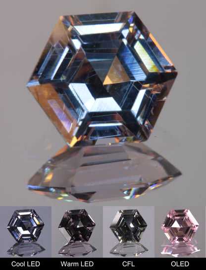 Dusk YAG Purplish Dusk Hexagon Faceted Gemstone