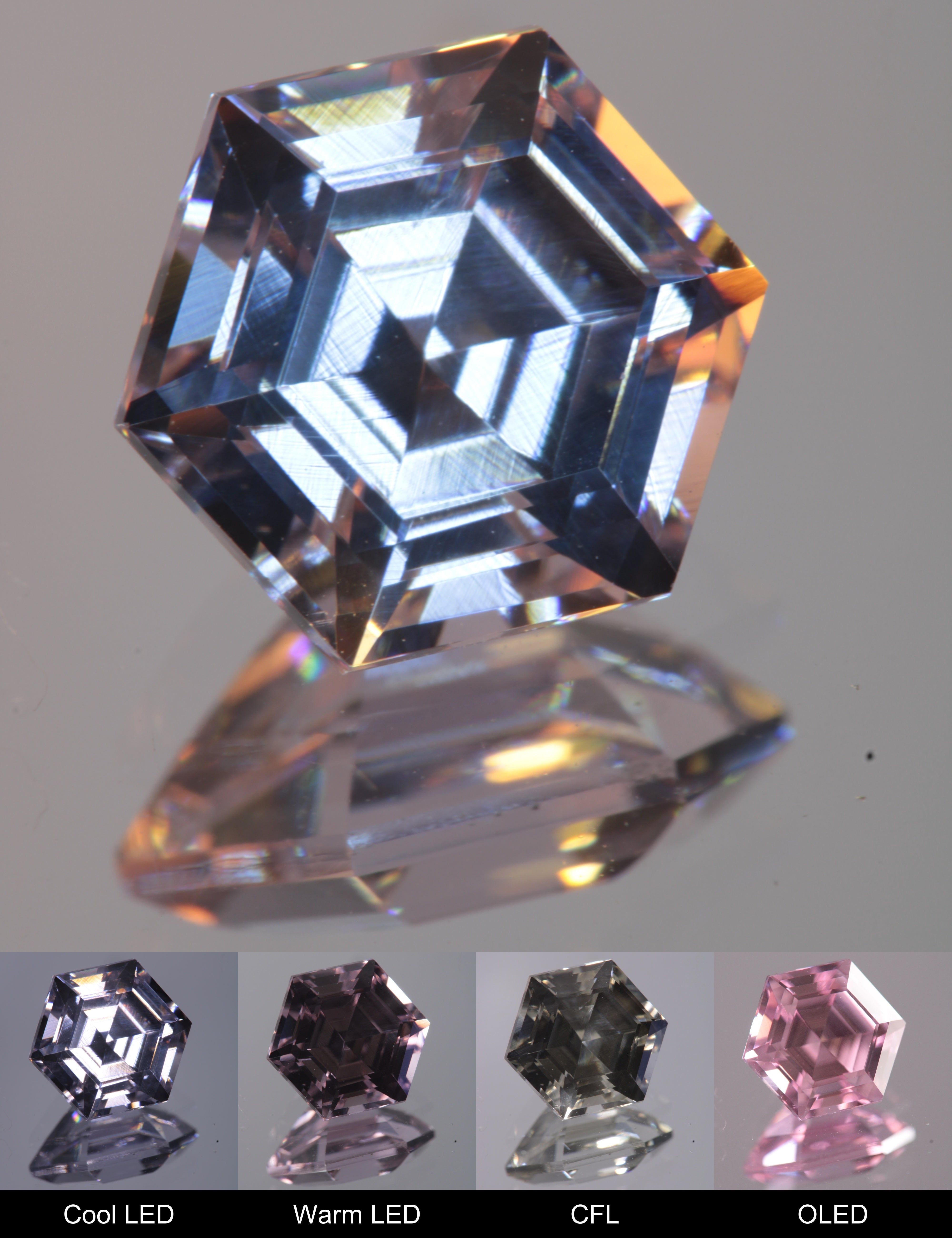 Dusk YAG Purplish Dusk Hexagon Faceted Gemstone