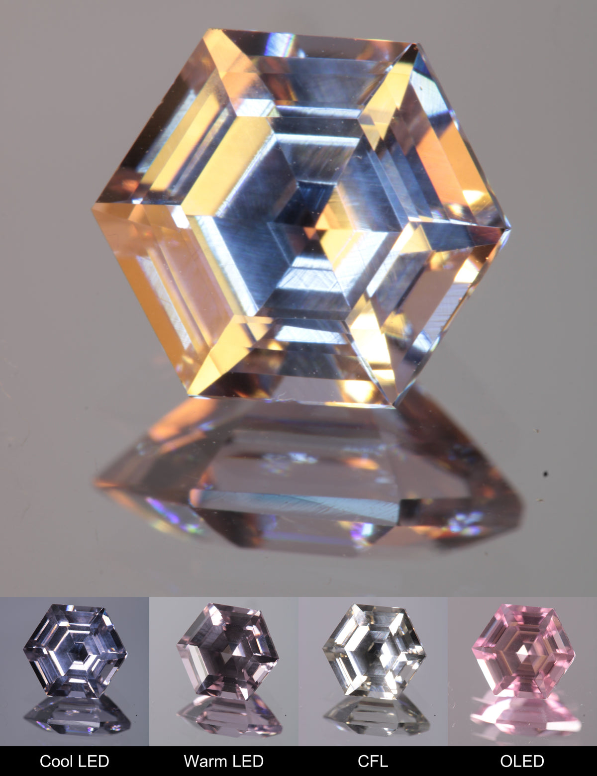 Dusk YAG Purplish Dusk Hexagon Faceted Gemstone