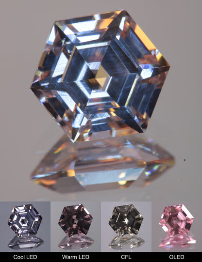Dusk YAG Purplish Dusk Hexagon Faceted Gemstone