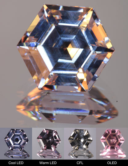 Dusk YAG Purplish Dusk Hexagon Faceted Gemstone