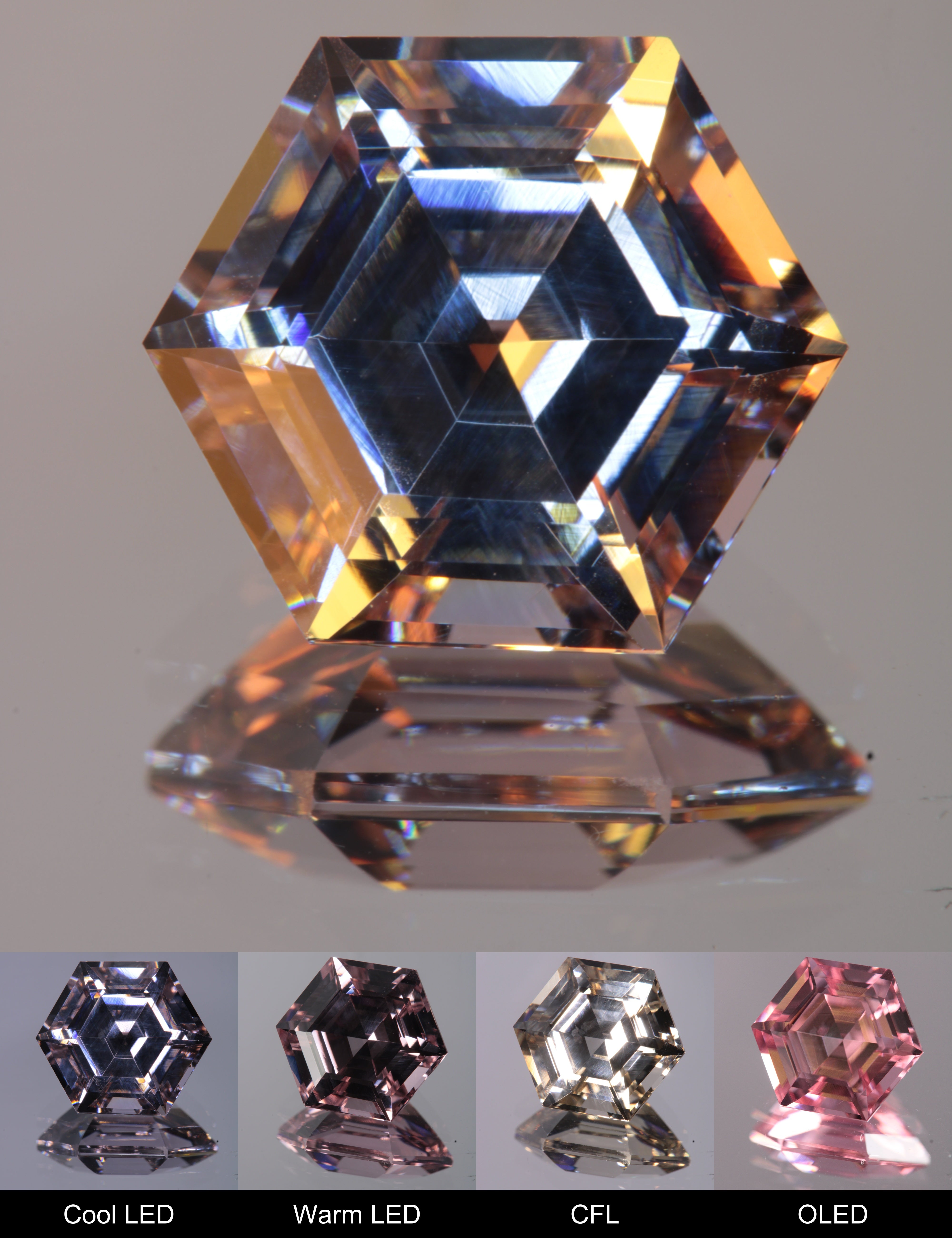Dusk YAG Purplish Dusk Hexagon Faceted Gemstone