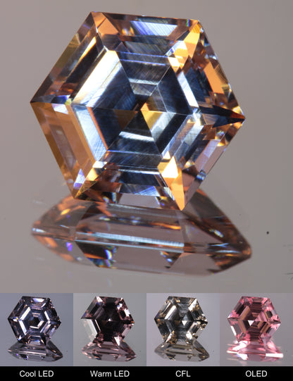 Dusk YAG Purplish Dusk Hexagon Faceted Gemstone