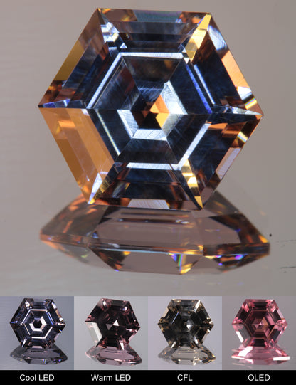 Dusk YAG Purplish Dusk Hexagon Faceted Gemstone