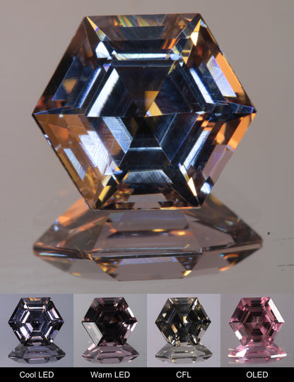 Dusk YAG Purplish Dusk Hexagon Faceted Gemstone