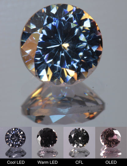 Dusk YAG Dusk Round Faceted Gemstone