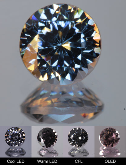 Dusk YAG Dusk Round Faceted Gemstone