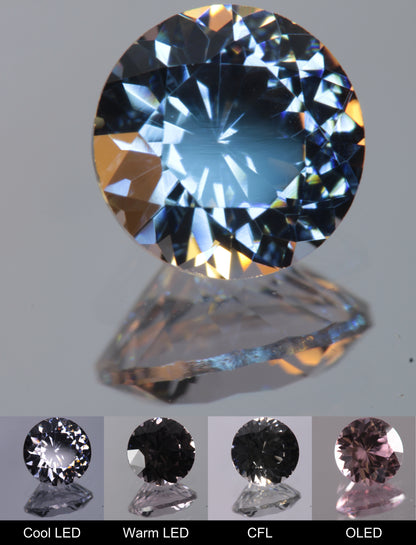 Dusk YAG Dusk Round Faceted Gemstone