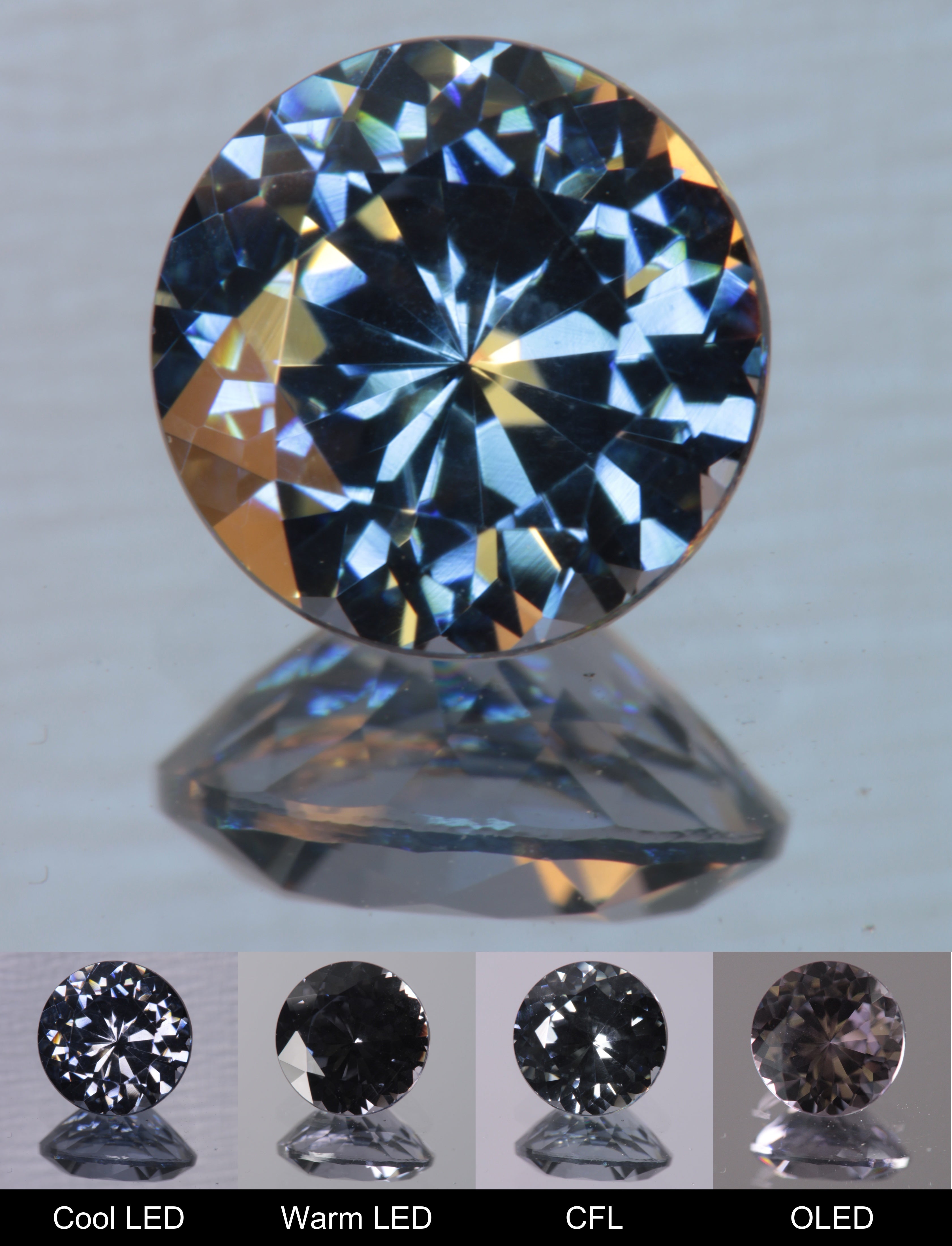 Dusk YAG Dusk Round Faceted Gemstone