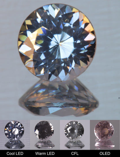 Dusk YAG Dusk Round Faceted Gemstone