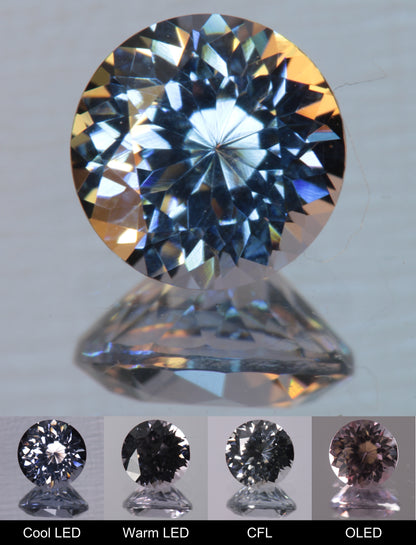 Dusk YAG Dusk Round Faceted Gemstone