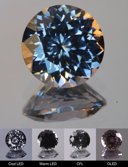 Dusk YAG Dusk Round Faceted Gemstone