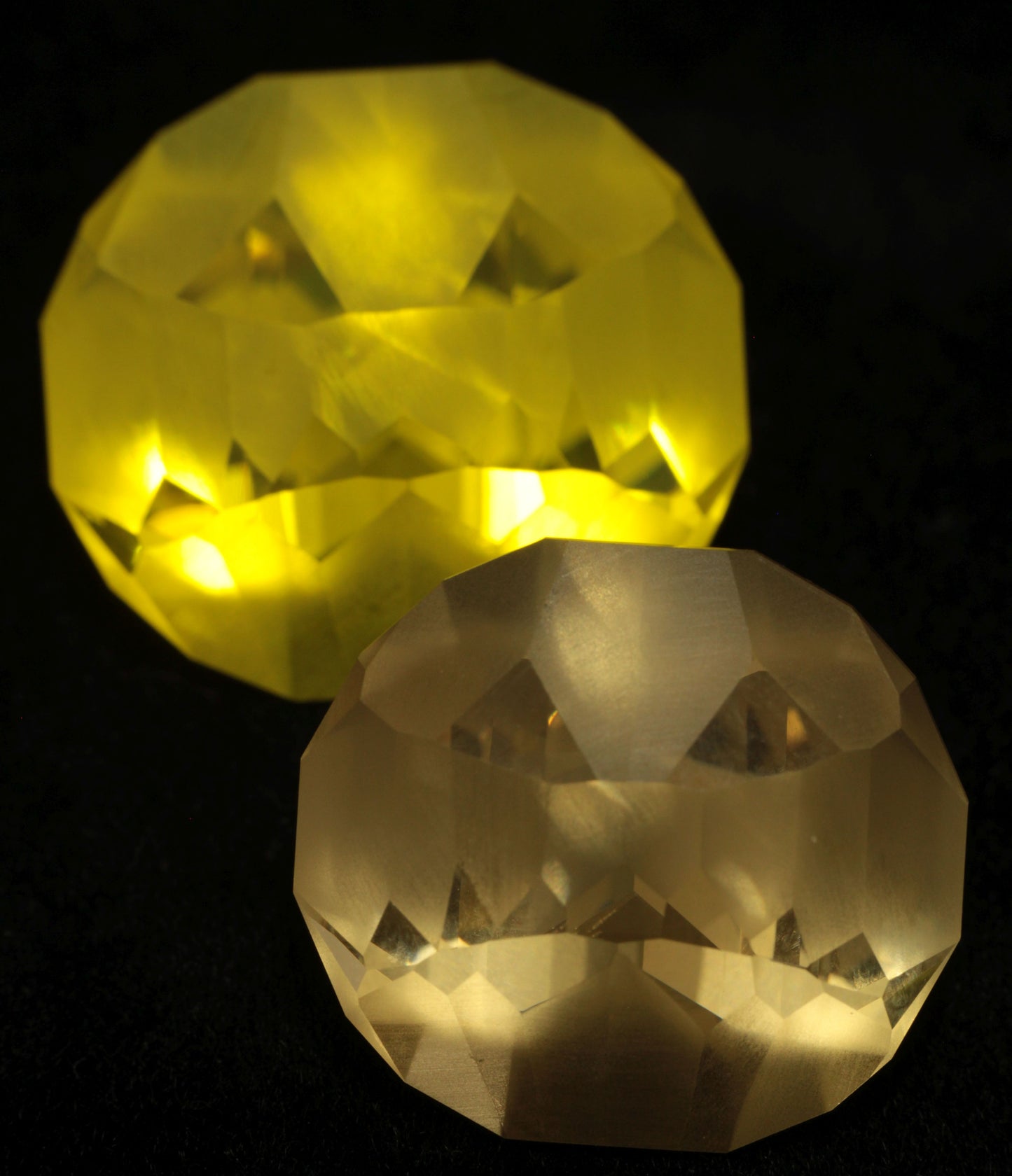 Custom Jack O Lantern Gems in High Glow GAGG and Samarium YAG