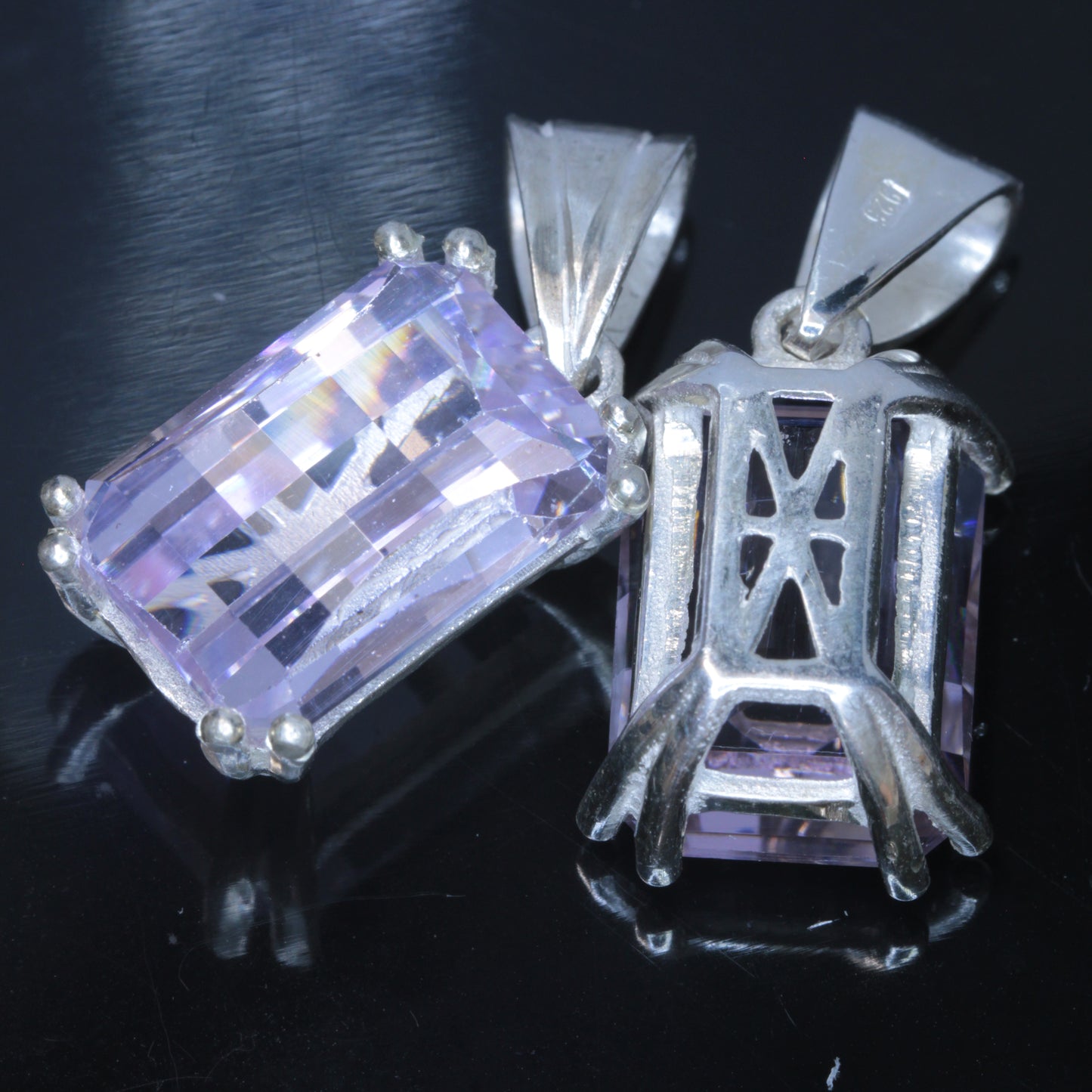Pure Nd:YAG Jewelry, Violet Laser Garnet in Sterling Silver