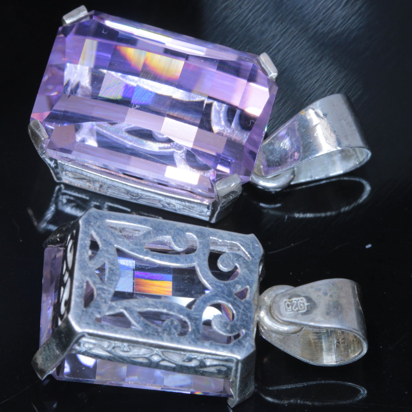 Pure Nd:YAG Jewelry, Violet Laser Garnet in Sterling Silver