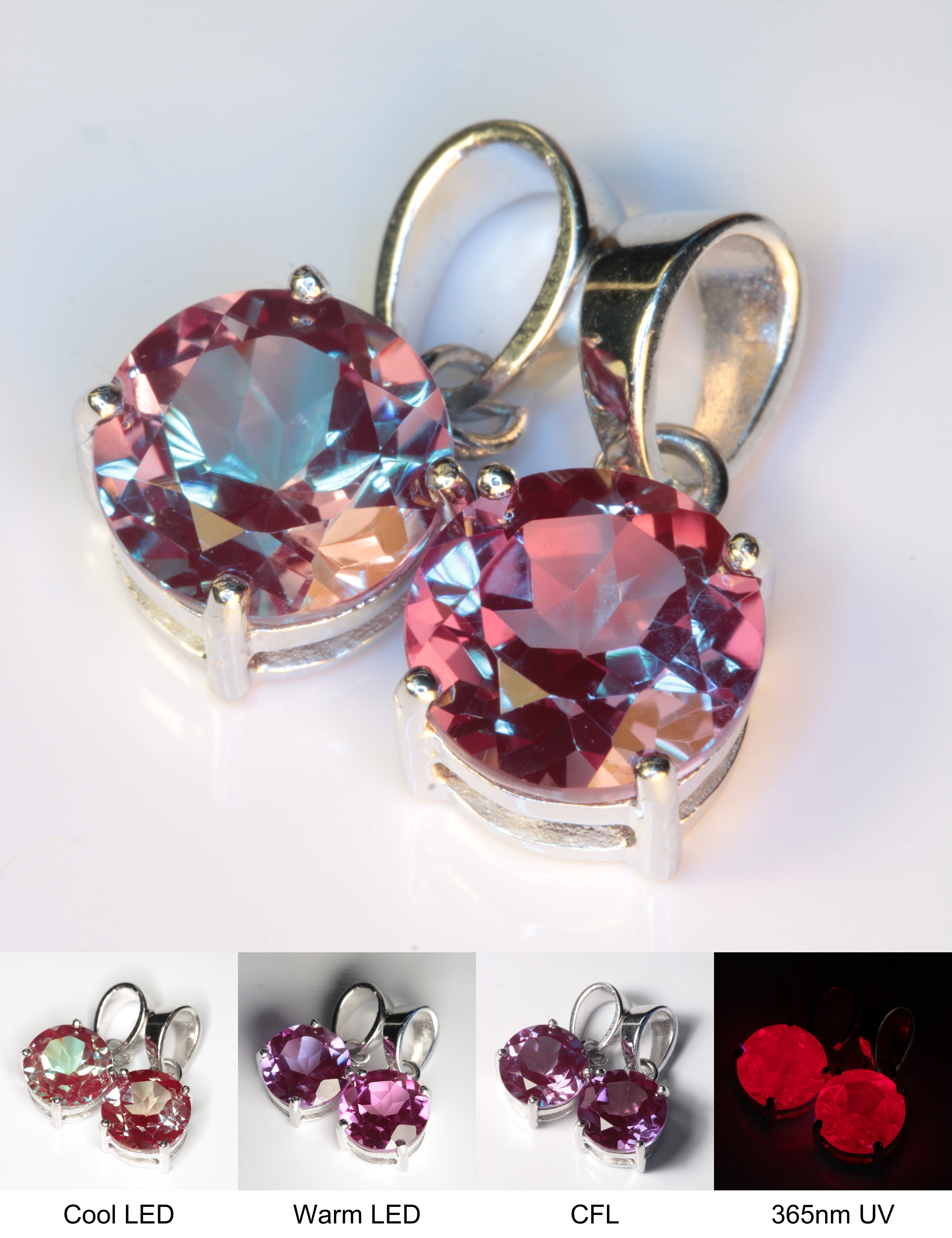 Laser Alexandrite Jewelry (Fluorescent Lab Alex, Chromium Chrysoberyl)