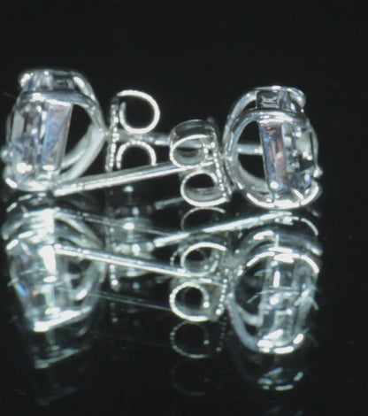 F-35 Window Sapphire Earrings, EOTS and Round Cut F35 Gems in Sterling Silver