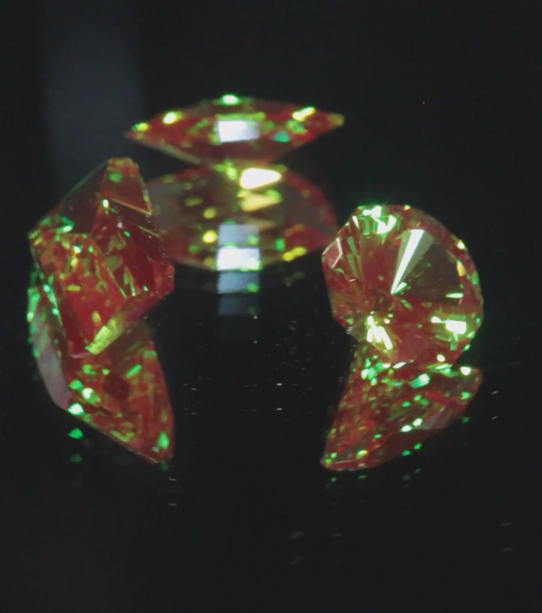Video of Christmas Garnet Gems spinning