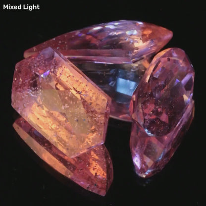 Bubbly Laser Ti:Sapphire Gems, Titanium Strawberry Sapphire Cut Stones