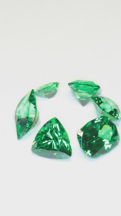 CTH:YAG Faceted Loose Stones, Cut Green Lab Garnets
