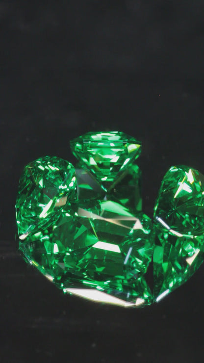 CTH:YAG Faceted Loose Stones, Cut Green Lab Garnets