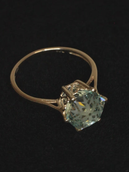 Blue Laser Garnet 'Thorn Ring' Pendant v2 (in 10k Gold)