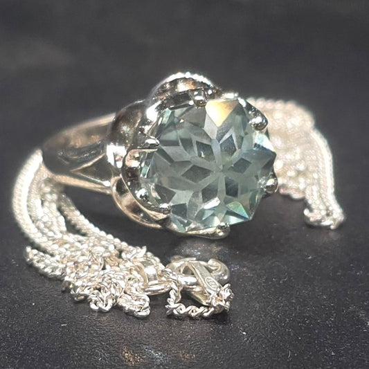 Blue Laser Garnet 'Thorn Ring' Pendant