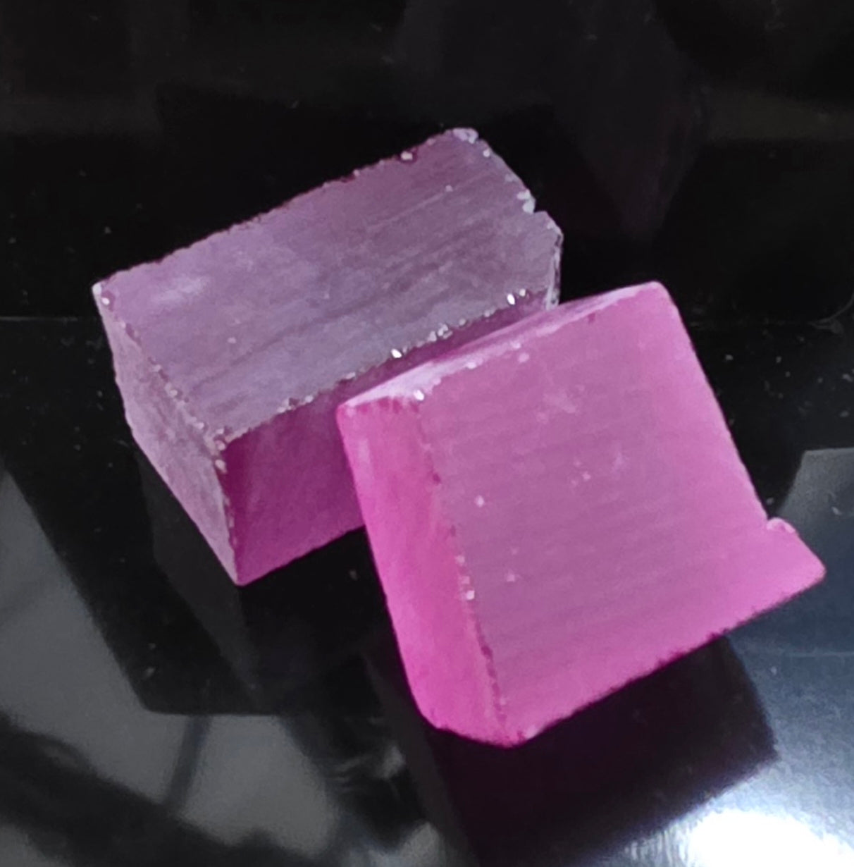 Red and Pink Ruby Facet Rough (Czochralski Pulled Lab Crystals)