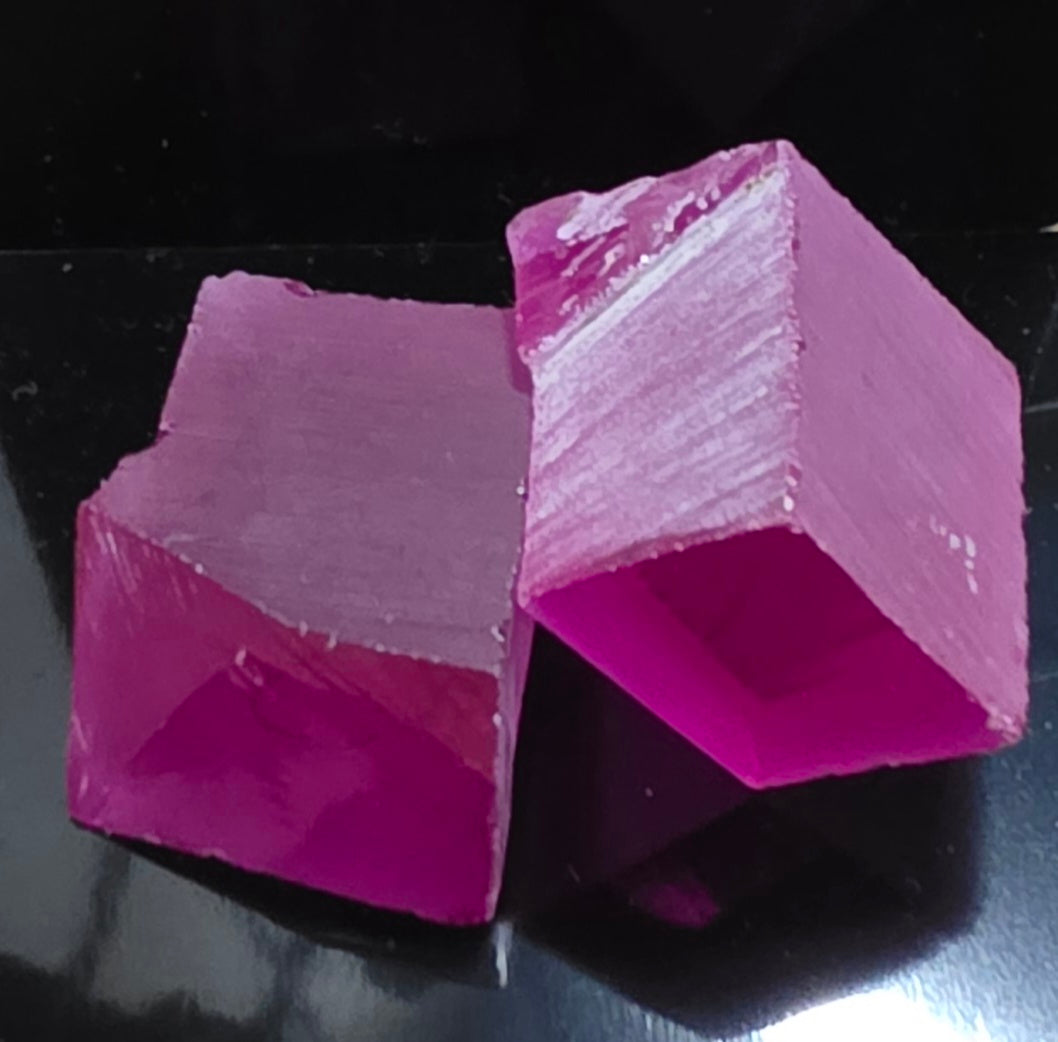 Red and Pink Ruby Facet Rough (Czochralski Pulled Lab Crystals)