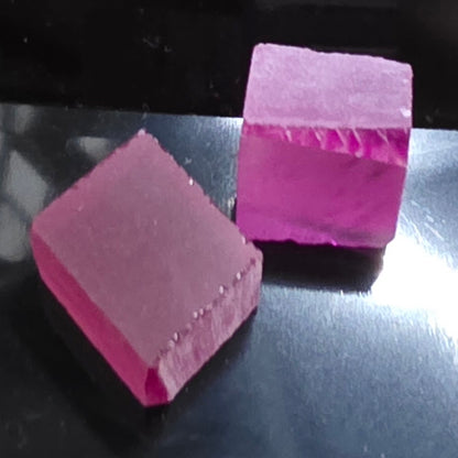 Red and Pink Ruby Facet Rough (Czochralski Pulled Lab Crystals)
