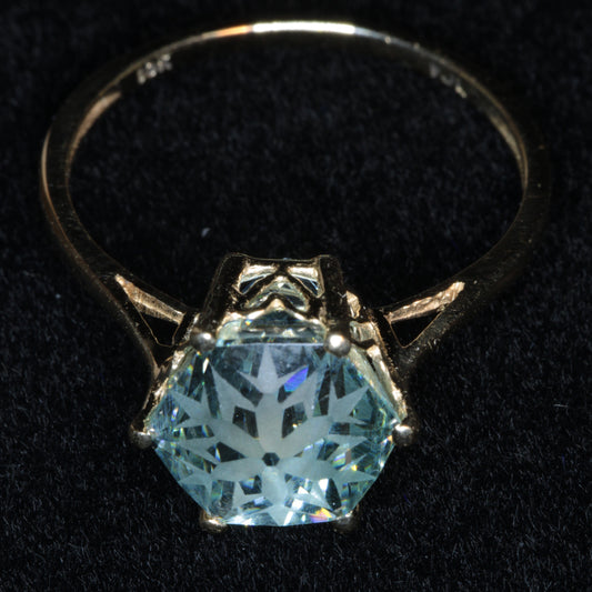 Blue Laser Garnet 'Thorn Ring' Pendant v2 (in 10k Gold)