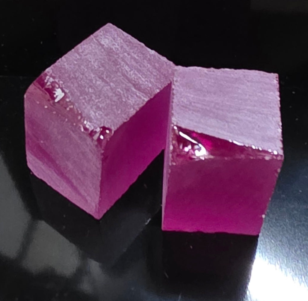 Red and Pink Ruby Facet Rough (Czochralski Pulled Lab Crystals)