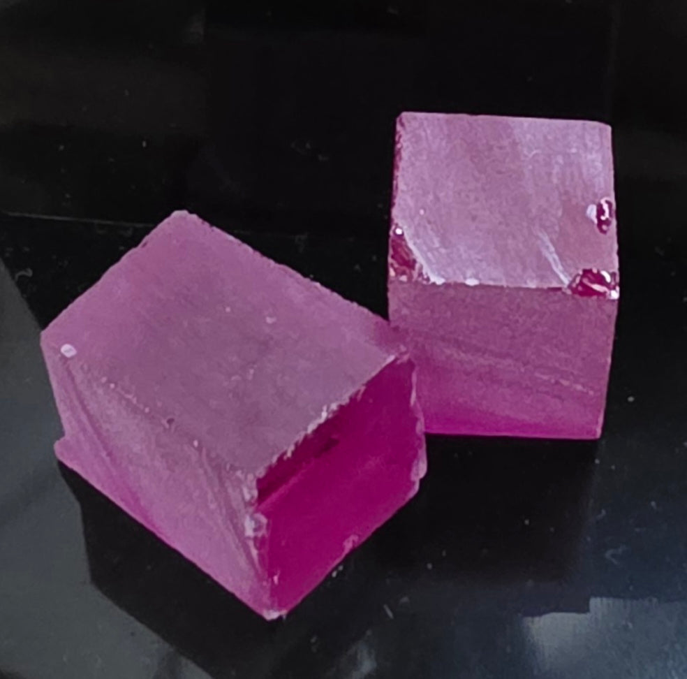 Red and Pink Ruby Facet Rough (Czochralski Pulled Lab Crystals)