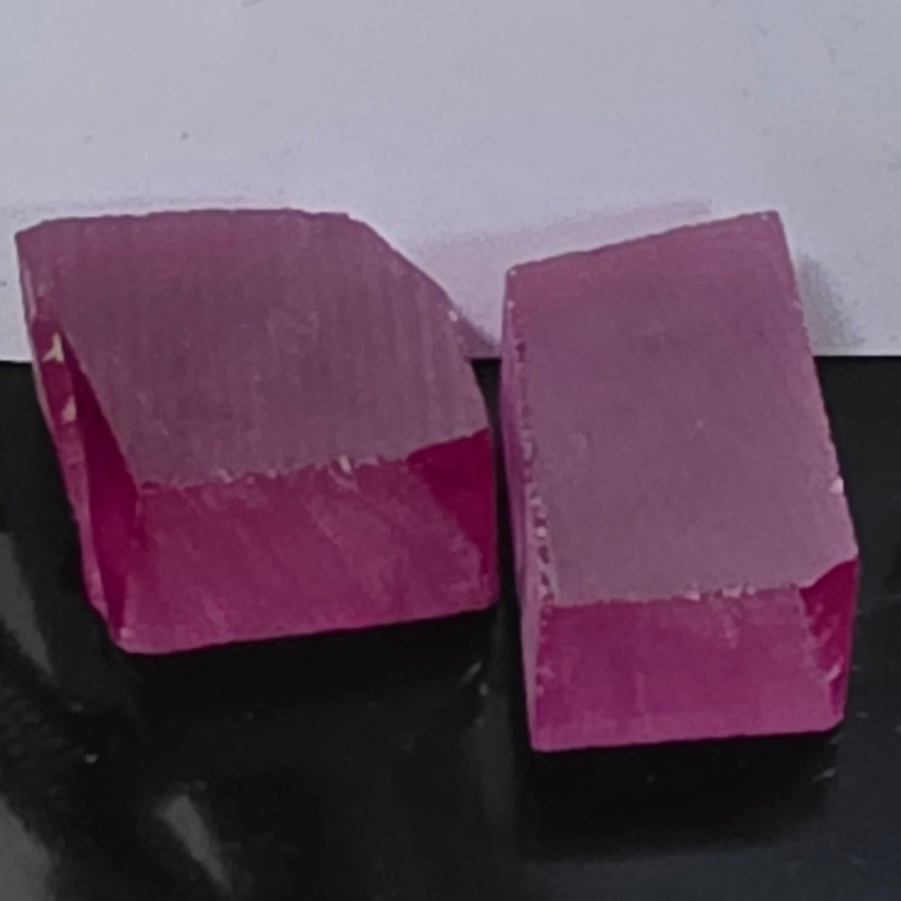 Red and Pink Ruby Facet Rough (Czochralski Pulled Lab Crystals)