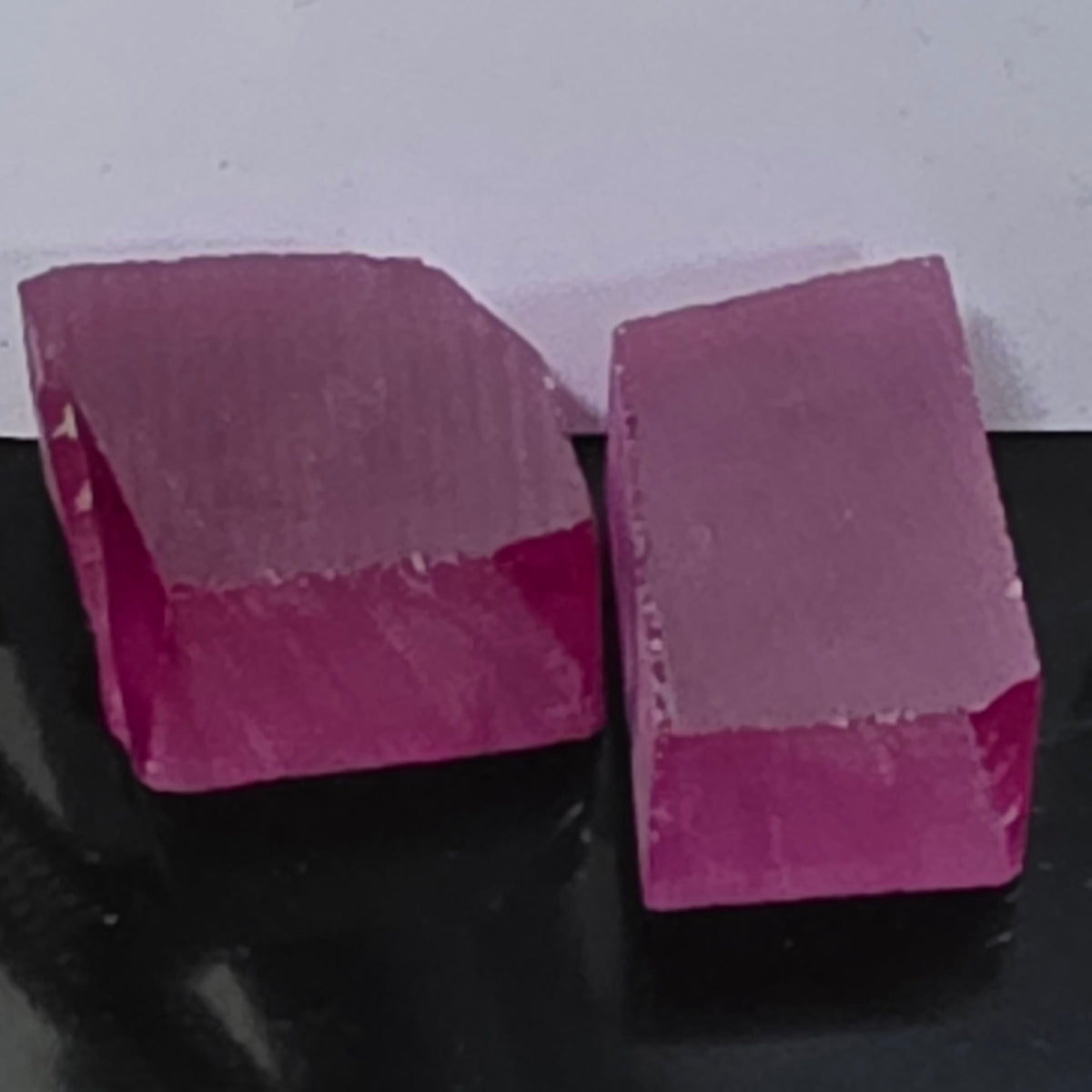 Red and Pink Ruby Facet Rough (Czochralski Pulled Lab Crystals)